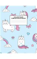 College Ruled Composition Notebook: Cute Blank Lined Journal to Write In with White Paper Rule Pages for School Subject and Writing Pad: Design Code A4 3645