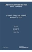 Organic/Inorganic Hybrid Materials 2002: Volume 726