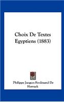 Choix de Textes Egyptiens (1883)