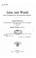 Lotze und Wundt, Eine vergleichende philosophische Studie