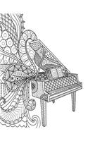 Grid Journal: Zentangle Piano Cover Diary Notebook: 8.5 x 11 size 130 pages, perfect for bullet journaling!