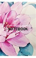 Notebook: Blank Lined Notebook Journal Diary Pocket Size To Write in for Women Watercolor Peony Matte Cover Sizes 6 X 9 Inches 15.24 X 22.86 Centimetre 100 Pa