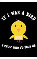 If I Was A Bird I Know Who Id Poop On: Journal - Chick Personal Writing Diary - Journaling for Journalists & Writers for Note Taking & Daily Entries - Write about your Life Experiences & 