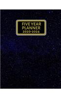 Five Year Planner 2020-2024: 60-Month Schedule Organizer 8.5 x 11 with Galaxy Space Cover