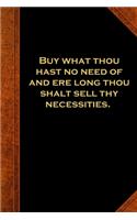 2020 Weekly Planner Ben Franklin Quote Necessities Vintage Style 134 Pages