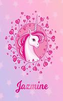 Jazmine: Unicorn Large Blank Primary Sketchbook Paper - Pink Purple Magical Horse Personalized Letter J Initial Custom First Name Cover - Drawing Sketch Book