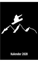 Snowboard Kalender 2020: 2 Seiten = 1 Woche, Terminplaner, Taschenkalender, Kalender, Wochenplaner, Planer, Organizer 2020
