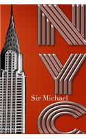 NYC chrysler Building Orange Blank note Book $ir Michael Designer edition: NYC chrysler Building Orange Blank note Book $ir Michael Designer edition