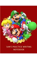 Sam's Practice Writing Notebook: Back to School Interlined Handwriting Journal for Boys