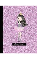 Journal: Large Pink Glitter Pretty Princess Girls Journal for All Your Journalling and Notes