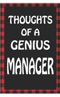 Thoughts of a Genius Manager: Sarcastic Adult Humor Blank Lined Notebook