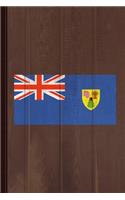 Turks and Caicos Islands Flag Journal Notebook: Blank Lined Ruled for Writing 6x9 110 Pages