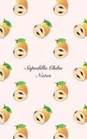 Sapodilla Chiku Notes: 6"x9" Unruled Blank Notebook Watercolor Texture Design Tropical Organic Fruit Pattern Cover. Matte Softcover Note Book Journal