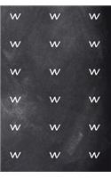 Monogram W Journal Personalized Monogram Pattern Custom Letter W Chalkboard