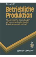 Betriebliche Produktion: Theoretische Grundlagen Einer Umweltorientierten Produktionswirtschaft