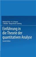 Einführung in Die Theorie Der Quantitativen Analyse