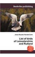 List of Birds of Leicestershire and Rutland: (English)