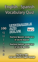 English - Spanish Vocabulary Quiz - Match the Words - Volume 2