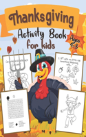 Thanksgiving Activity Book for kids ages 4-8