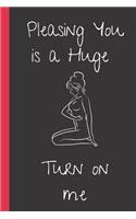 Pleasing You is a Huge Turn on Me: A Funny Lined Notebook. Blank Novelty journal, perfect as a Gift( & Better than a card) for your Amazing partner! Lined Notebook