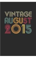 Vintage August 2015: Graph Paper Notebook / Journal (6" X 9" - 5 Squares per inch - 120 Pages) - August Birthday Gift Idea