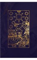 The Star: Tarot Card Bullet Journal - 6 x 9 - Midnight Marble and Rose Gold - Dot Grid Tarot Card Notebook