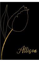 Allison: Personalized Writing Journal for Women - Elegant Black and Gold