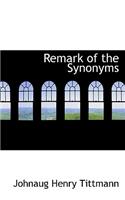Remark of the Synonyms