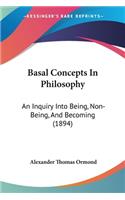 Basal Concepts In Philosophy