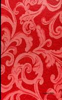 Journal Daily: Red Damask Design Pattern, Stylish Lined Blank Journal Book, 6 X 9, 200 Pages, Dailyjournal Notebook