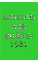 Legends Are Born In 1931 Notebook