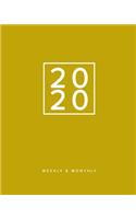 2020 Weekly & Monthly: Solid Gold / Yellow 2020 Planner