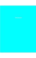 Cyan Colored Lined Bound Notebook/Journal, Letter Sized (8.5x11 in), 100 pages.