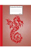 Composition Notebook Dragon: Graph Paper Book to write in for school, take notes, for kids, students, teachers, homeschool, red Dragon Cover