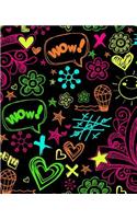Neon Doodle Scribble Notebook