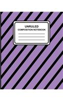 Unruled Composition Notebook: Stripes (Purple), 7.5" x 9.25", Unruled Notebook, 100 Pages, Professional Binding