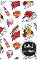 Bullet Journal: Cute Girl Pattern: Notebook Bullet Journal Dotted Grid, 100 Pages (5.5 X 8.5)