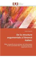 de la Structure Argumentale � l'�nonc� Italien: (Omn.Univ.Europ.)