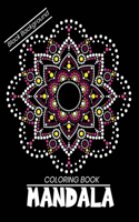 Mandala coloring book Black Background