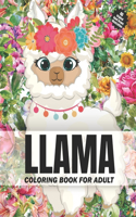 LLAMA Coloring Book For Adult: Wonderful 40 Beautiful Coloring Book for Llama Lovers for relaxation and stress relief