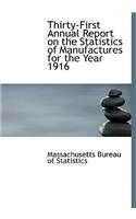 Thirty-First Annual Report on the Statistics of Manufactures for the Year 1916: (English)