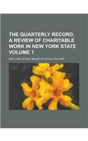 The Quarterly Record, a Review of Charitable Work in New York State Volume 1: (English)