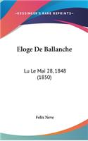 Eloge De Ballanche