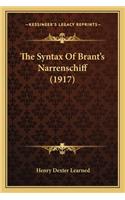 The Syntax Of Brant's Narrenschiff (1917)