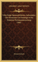 Ueber Einige Eigentumlichkeiten, Insbesondere Uber Pleonasmus Und Tautologie In Der Deutschen Wortzusammensetzung (1883)