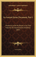 Ancient Syriac Document, Part 1
