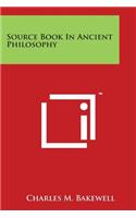 Source Book In Ancient Philosophy