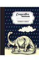 Composition Notebook Unruled Paper Journal Diary Dinosorus Drawing 8" x 10", 120