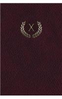 Monogram "X" Notebook: 150 page Journal Diary Notebook