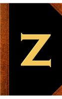 2020 Daily Planner Monogram Z Personalized Monogram Z Vintage Style 388 Pages
